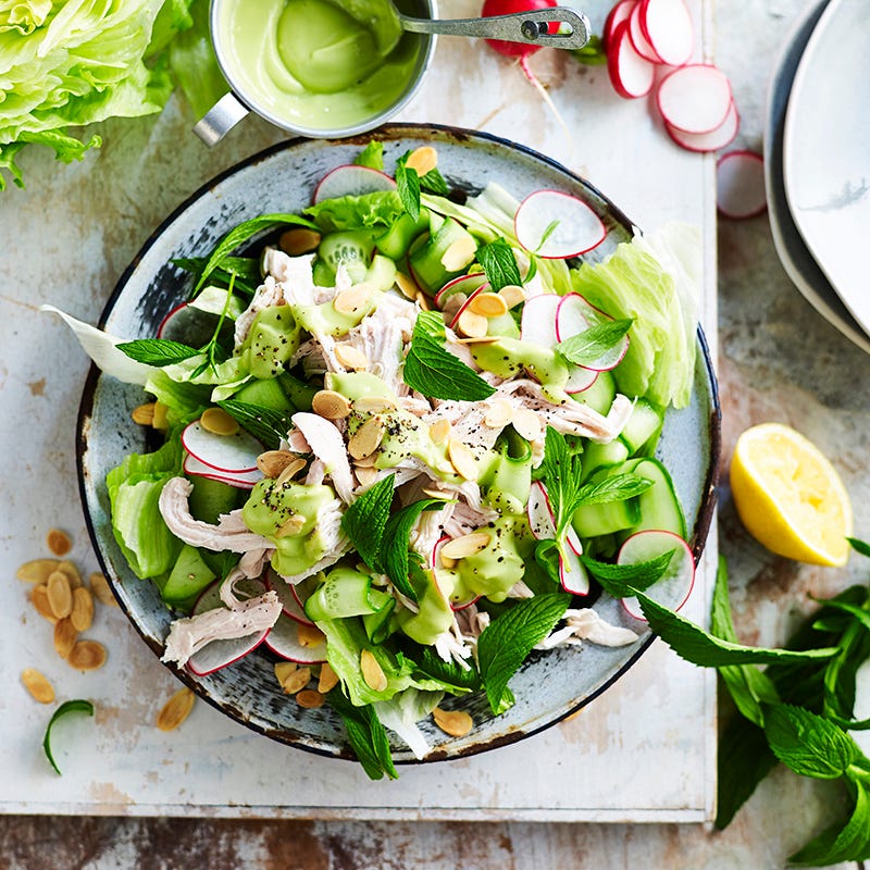 Photo of Chicken and iceberg lettuce salad with avocado dressing by WW