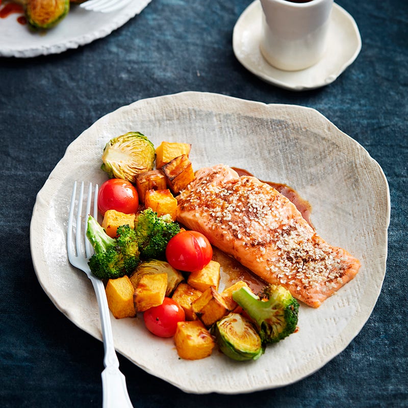 Photo of Roasted salmon with sesame and tamari dressing by WW