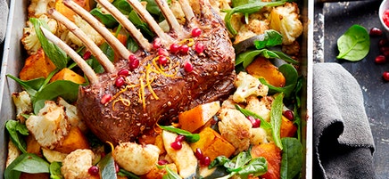Spiced pomegranate lamb rack