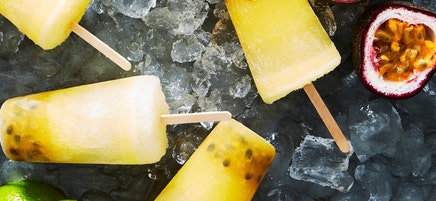 Sparkling pineapple passionfruit popsicles