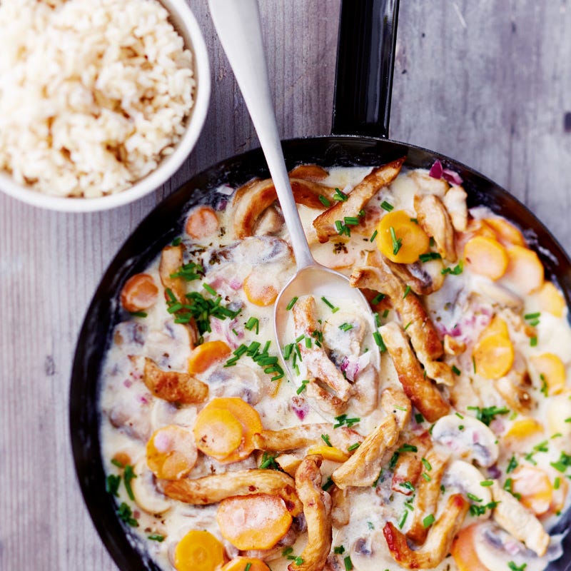 Photo de Cassolette de carottes et champignons aux lanières de porc prise par WW