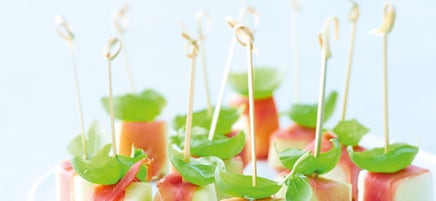 Brochette de melon et de jambon