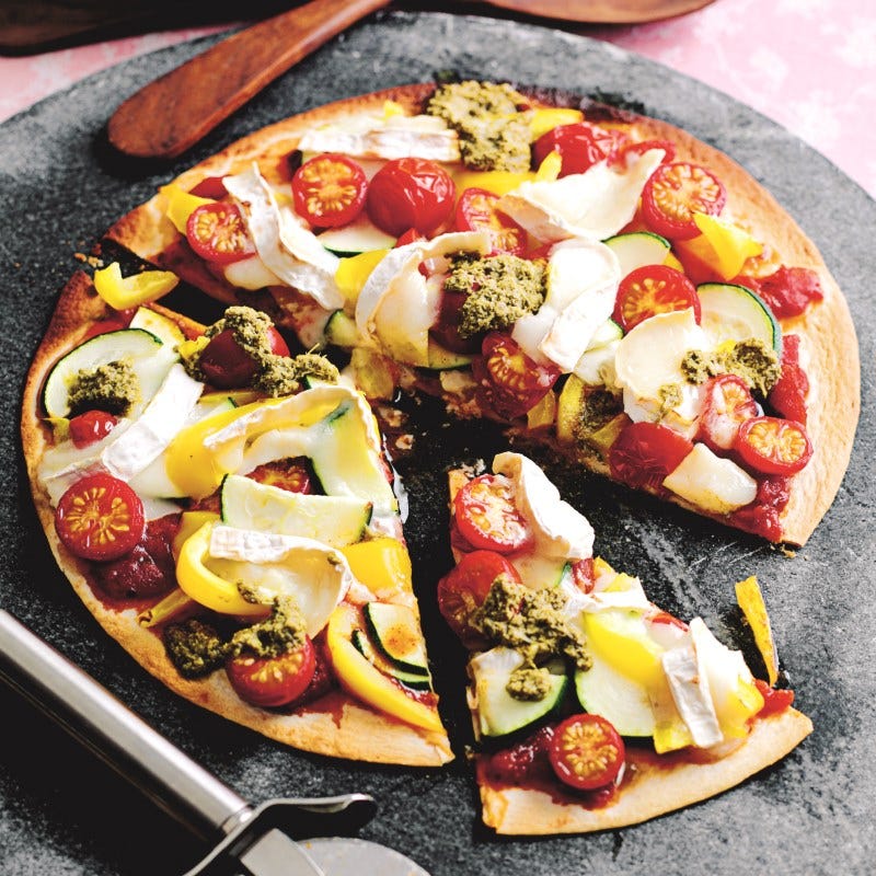 Photo de Pizza tortilla aux légumes et fromage de chèvre prise par WW