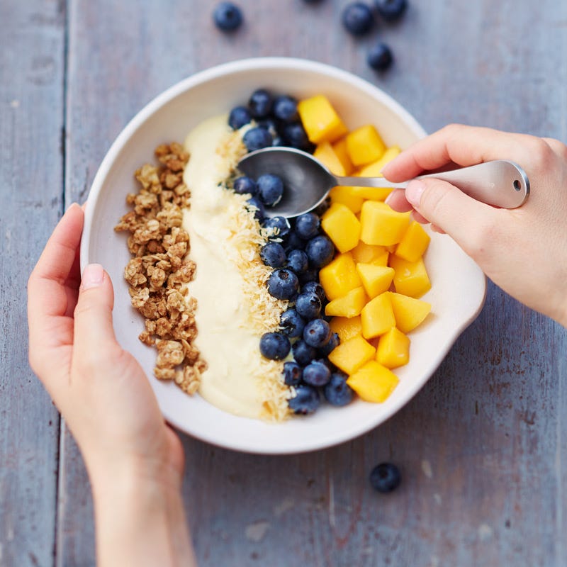 Foto van Plattekaas met kokos en mango door WW