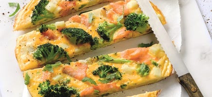 Frittata met zalm en broccoli
