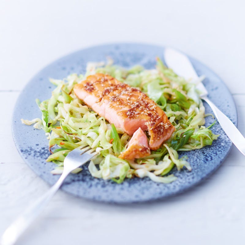 Foto van Gemarineerde zalm met spitskool door WW