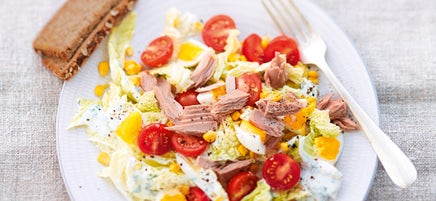 Salade de thon et vinaigrette au yaourt