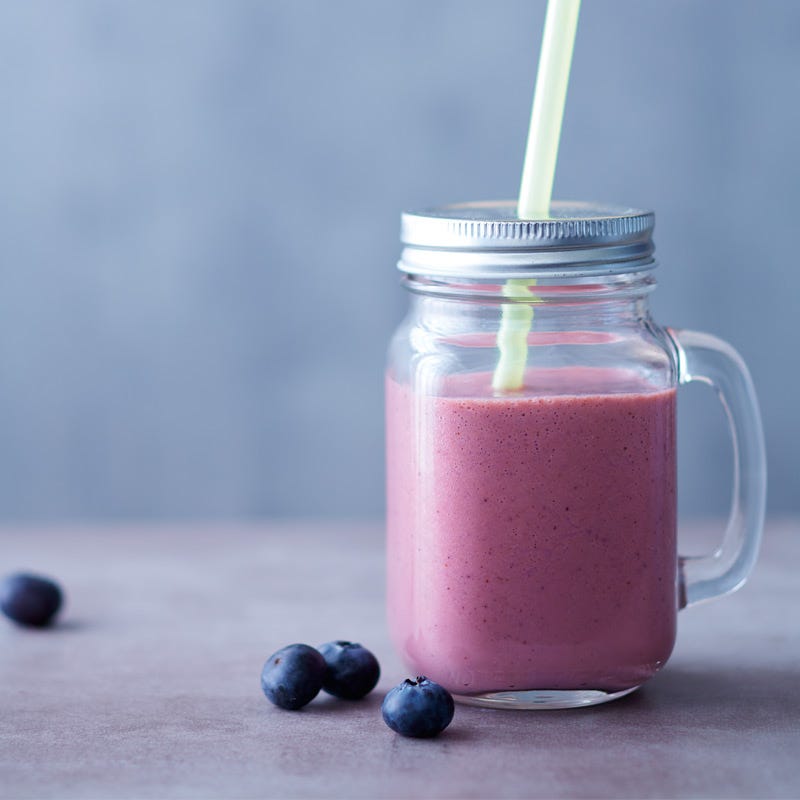 Foto van Bananensmoothie met blauwe bessen door WW
