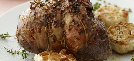 Roasted Leg of Lamb with Garlic, Thyme and Lemon