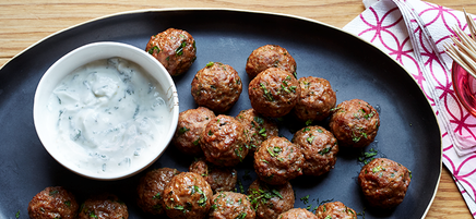 Mini Moroccan Meatballs with Tzatziki
