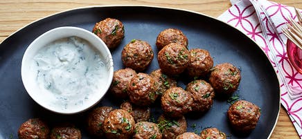 Mini Moroccan Meatballs with Tzatziki