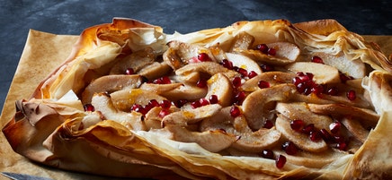 Spiced Pear and Pomegranate Tart