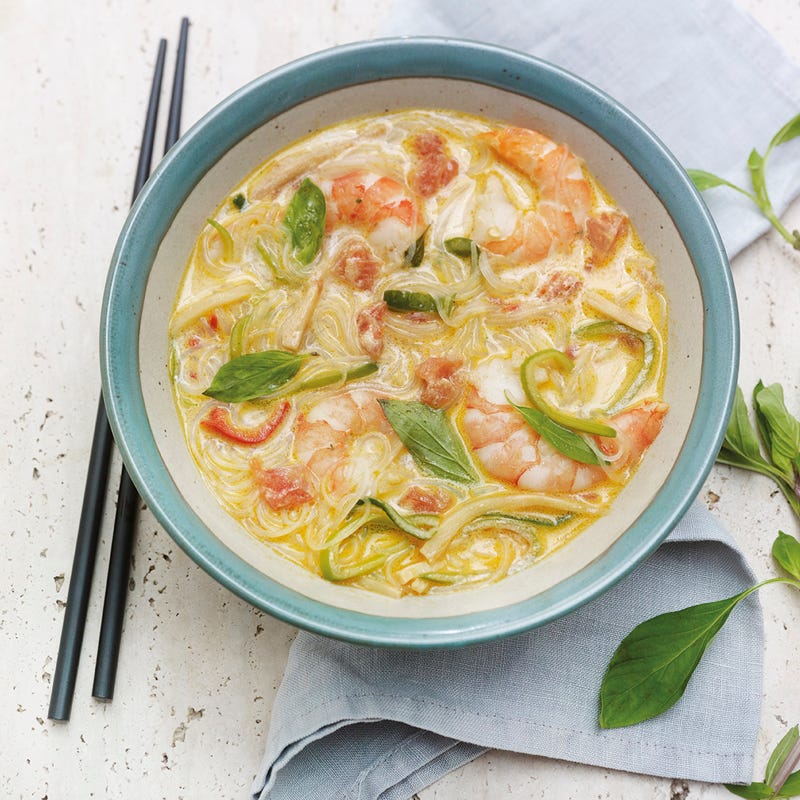Thai-Glasnudelsuppe mit Garnelen