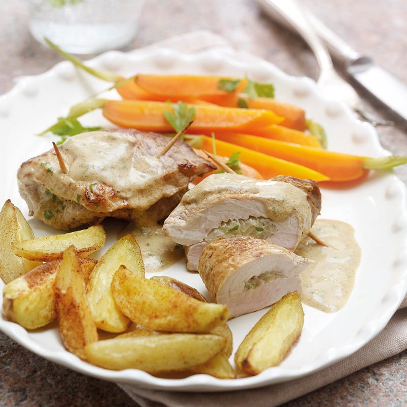 Foto Kartoffelwedges mit Zwiebel-Schnitzeltaschen von WW