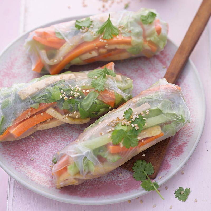 Summerrolls mit Tofu und Erdnussdip