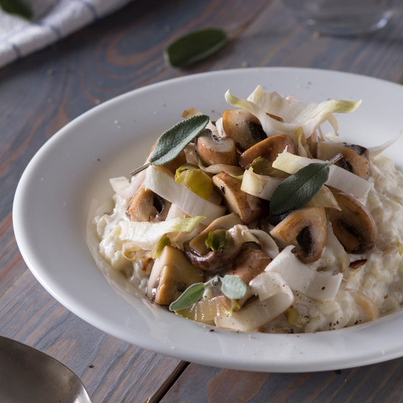 Foto Ziegenkäserisotto mit Champignons und Chicorée von WW