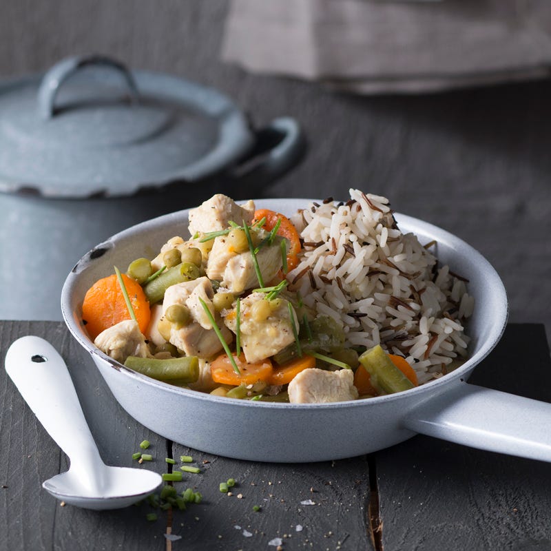 Foto Hühnerfrikassee mit Gemüse an Wildreis von WW