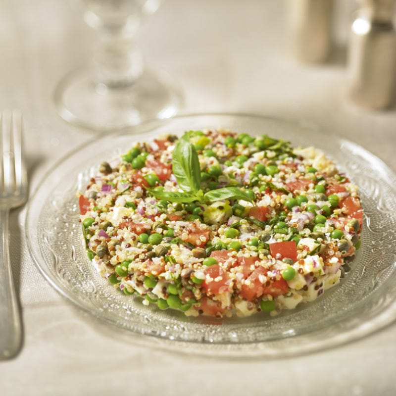 Tartare de quinoa, tomates et petits légumes