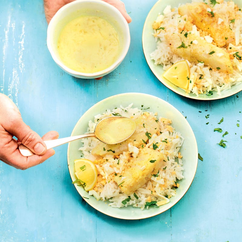 Photo de/du Poêlée d'églefin à la sauce curry façon kedgeree par WW