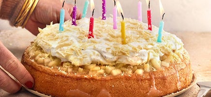 Gâteau d'anniversaire poire et chocolat blanc