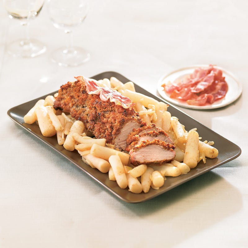 Photo de/du Porc en croûte moutardée aux salsifis par WW