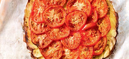 Tarte fine à la tomate, moutarde et cumin
