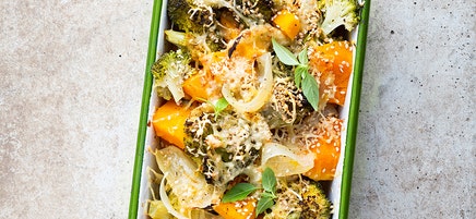 Duo de potiron et brocoli gratiné