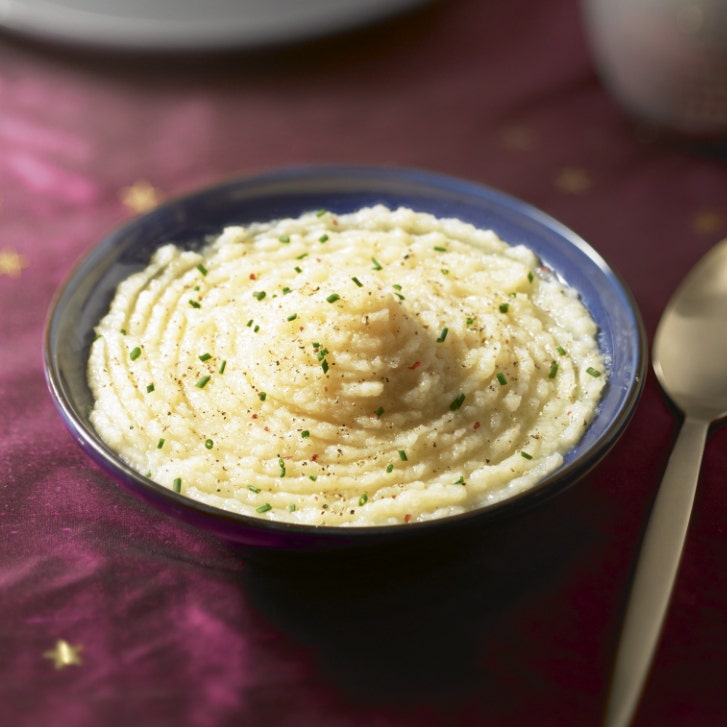 Purée de céleri et de topinambour au raifort