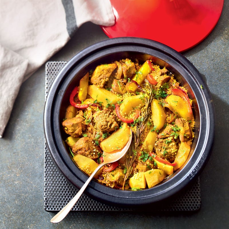 Tajine de veau aux pêches et quinoa