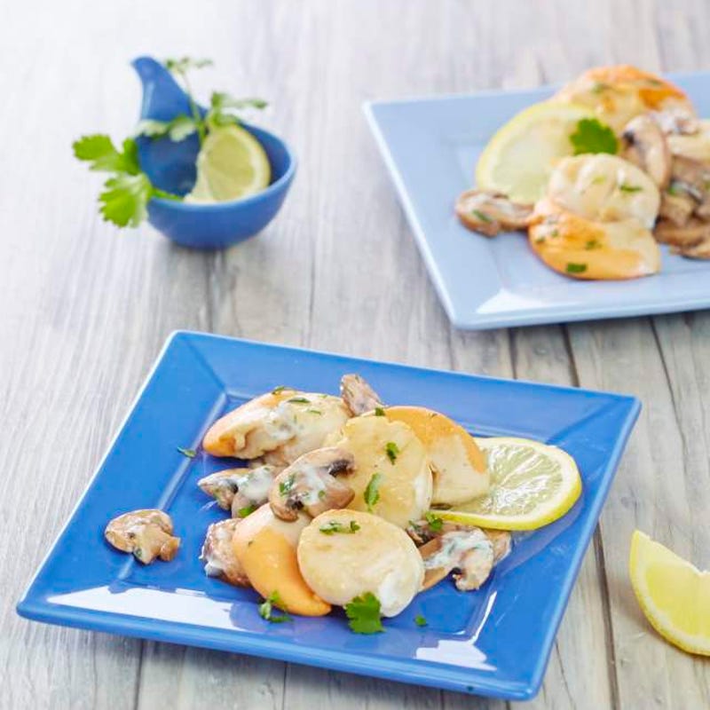 Poêlée de Saint-Jacques aux champignons