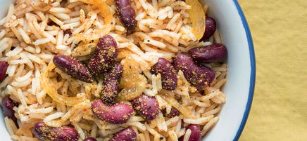 Riz pilaf aux haricots rouges