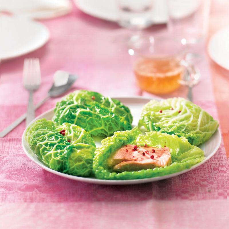 Photo de/du Saumon poché en robe de chou par WW