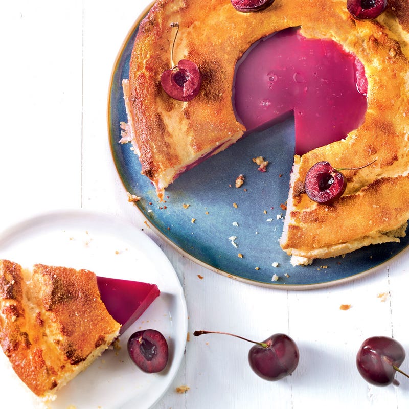 Photo de/du Gâteau au fromage blanc et gelée de cerise par WW