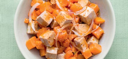 Salade de patates douces au tofu