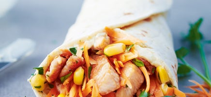 Wrap met kalkoen en kerrieroom
