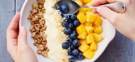 Kwark met kokos en mango