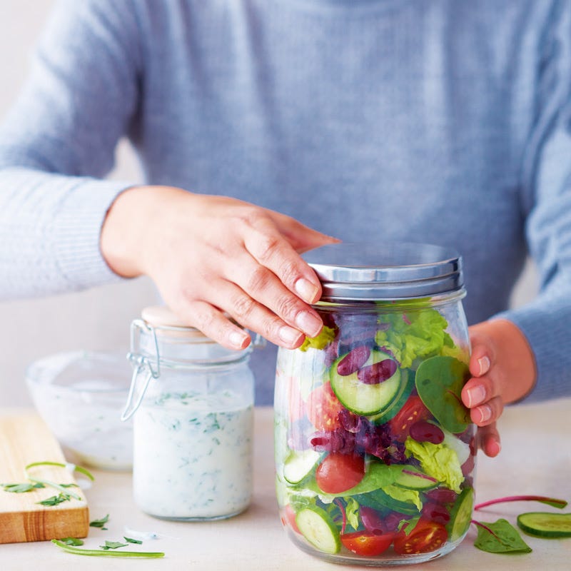 Lunchsalade met yoghurtdressing