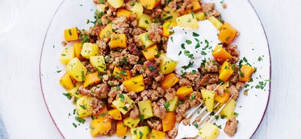 Gehakt met wortel en aardappel