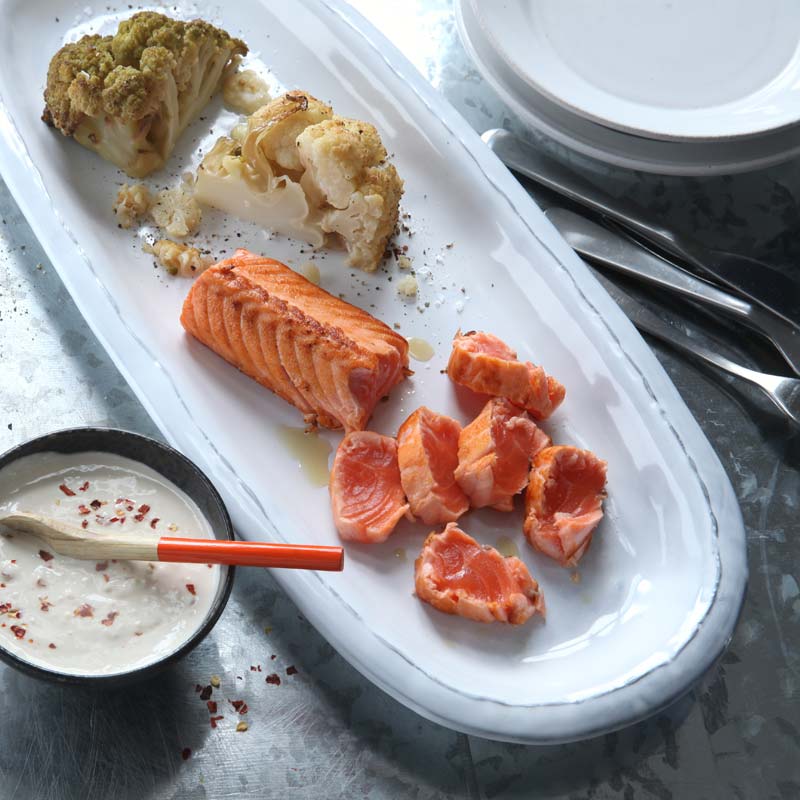 ViktVäktarna - Laxtataki med grillad blomkål och asiatisk majjo