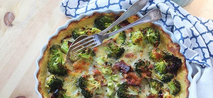 Broccoli- och baconpaj