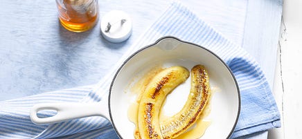 Stekt banan med honung