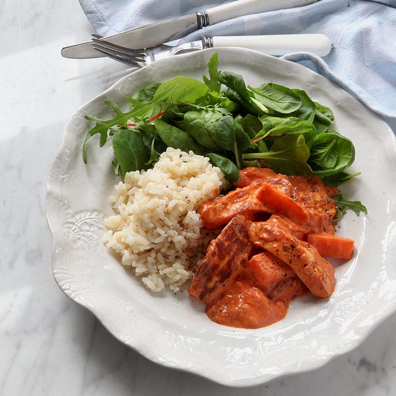 Foto av Halloumi Stroganoff med ris från WW ViktVäktarna