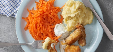 Fiskpinnar med panko och parmesan