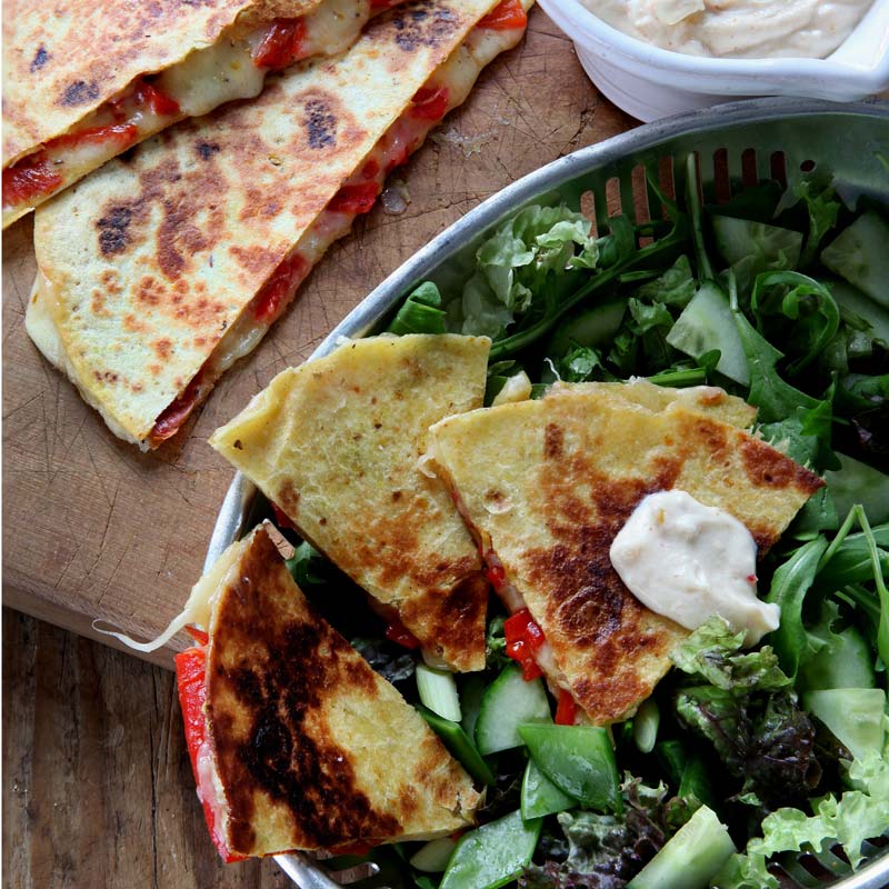 ViktVäktarna - Quesadillas med två ostar och chutneydressing