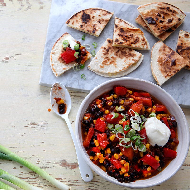 Foto av Bönchili med ostquesadillas från WW ViktVäktarna