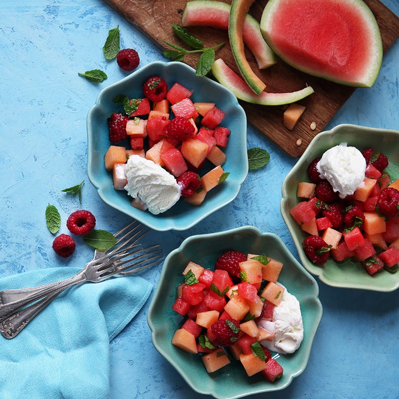 ViktVäktarna - Melon- och hallonsallad med mynta