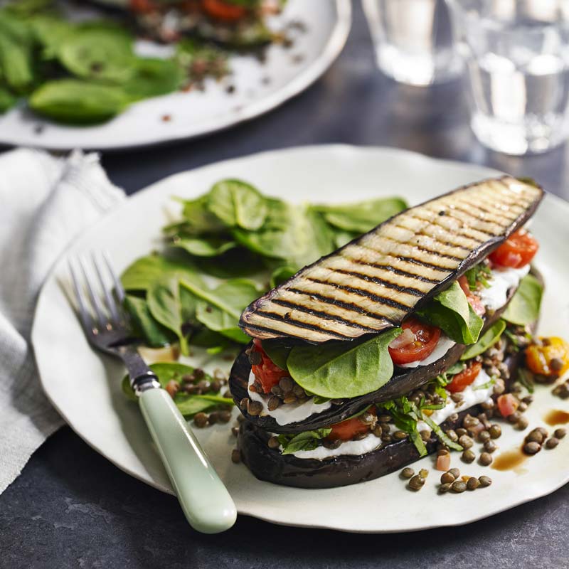 ViktVäktarna - Auberginetorn med spenat och linser