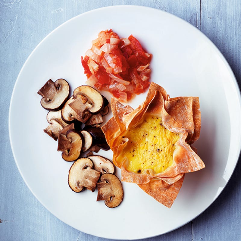 Photo of Filo egg baskets with fresh tomato pickle by WW