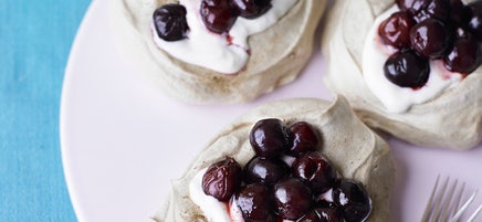 Chocolate & cherry pavlovas