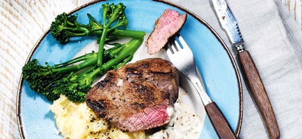 Rump steak with parsnip mash